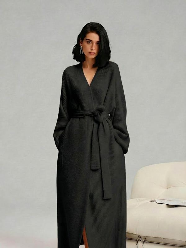 Douceur du peluche douillet | Peignoir en polaire double face pour femme | Vêtements d’intérieur épais en peluche longue | Pyjama en flanelle chaud pour l’automne et l’hiver | Doux, confortable et adapté à un usage intérieur et extérieur — vignette 6