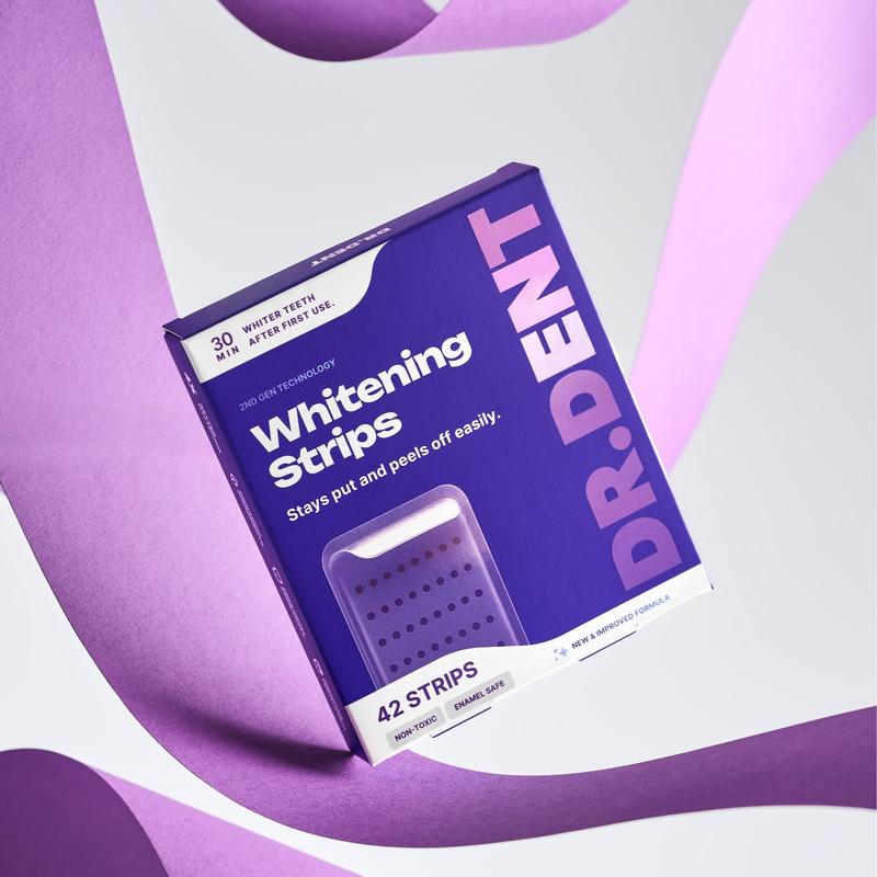 DRDENT Bandes blanchissantes pour les dents violettes – 7/21 applications de blanchiment – Douces pour l’émail – Convient aux dents sensibles – Sans peroxyde — vignette 4