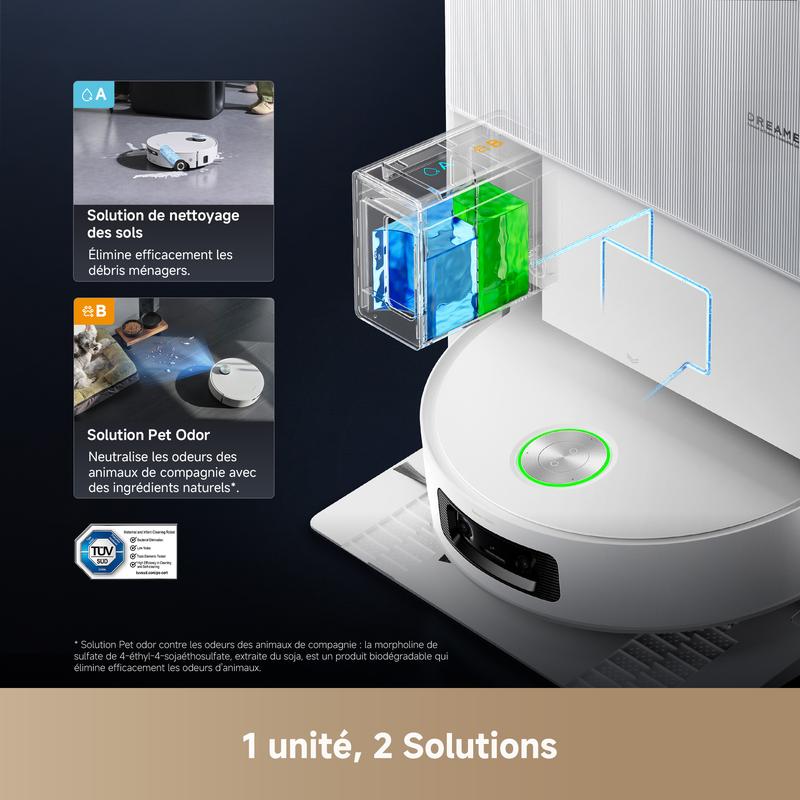 dreame Aqua10 Ultra Roller Complete Robot Aspirateur, Nettoyage Automatique du Rouleau, Aspiration de 30 000 Pa, Évitement d'obstacles de 8 cm, Vidage Automatique, Commande Vocale Intelligente, Blanc — vignette 8