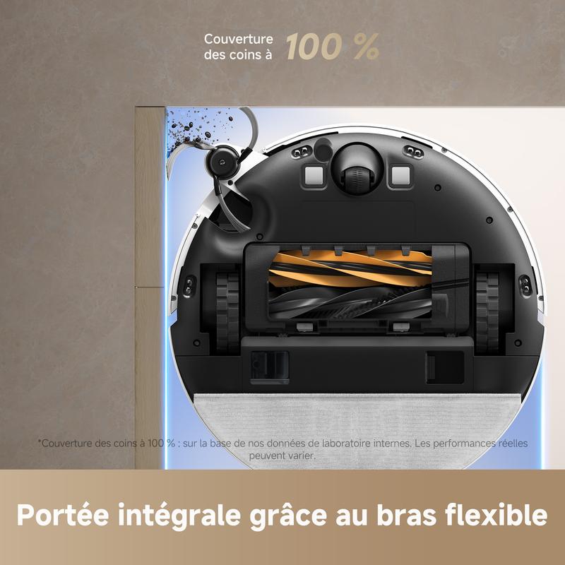 dreame D20 Pro Plus Robot Aspirateur 2-en-1, 13 000 Pa, Double Brosse, Auto-Vidage, Laser Navigation, Capteur Distance, Poils d’Animaux, Coins, Sols Durs & Tapis, Batterie 5200 mAh — vignette 4