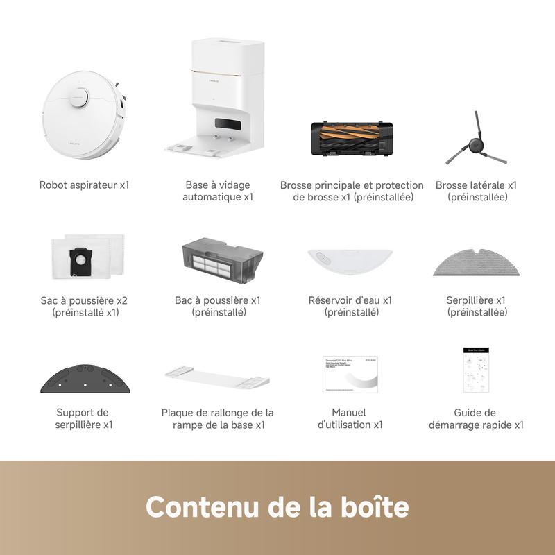 dreame D20 Pro Plus Robot Aspirateur 2-en-1, 13 000 Pa, Double Brosse, Auto-Vidage, Laser Navigation, Capteur Distance, Poils d’Animaux, Coins, Sols Durs & Tapis, Batterie 5200 mAh — vignette 9