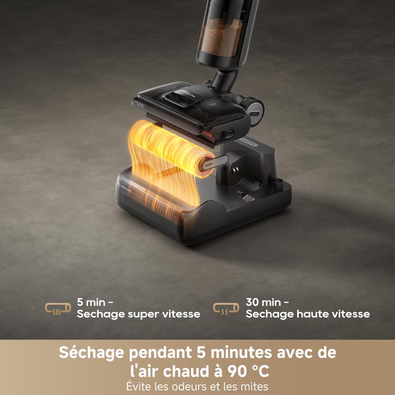 Dreame H12 Pro FlexReach Aspirateur et laveur, portée plate à 180°, séchage en 5 minutes, puissance d’aspiration de 18 000 Pa, lavage à 90 °C, nettoie les deux côtés, jusqu’à 50 minutes de temps de nettoyage — vignette 2