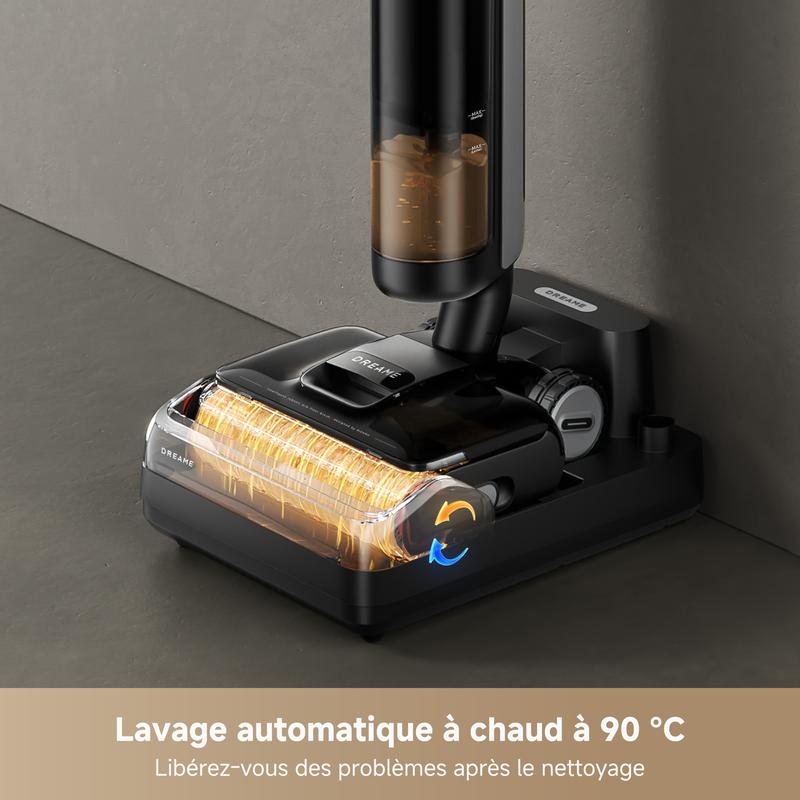 Dreame H12 Pro FlexReach Aspirateur et laveur, portée plate à 180°, séchage en 5 minutes, puissance d’aspiration de 18 000 Pa, lavage à 90 °C, nettoie les deux côtés, jusqu’à 50 minutes de temps de nettoyage — vignette 4