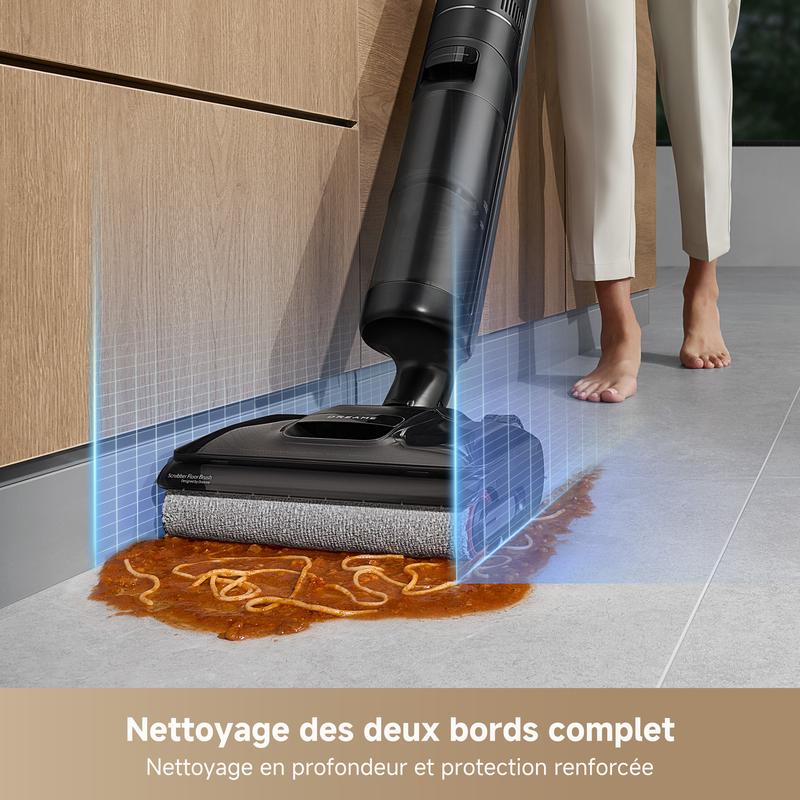 Dreame H12 Pro FlexReach Aspirateur et laveur, portée plate à 180°, séchage en 5 minutes, puissance d’aspiration de 18 000 Pa, lavage à 90 °C, nettoie les deux côtés, jusqu’à 50 minutes de temps de nettoyage — vignette 7