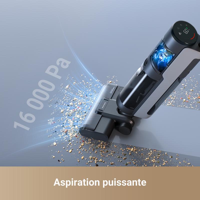Dreame H12s aspirateur humide et sec , nettoyage Intelligent des sols, aspirateur et essuie glace sans fil pour sols durs, nettoyage des bords avec détection de saleté — vignette 3
