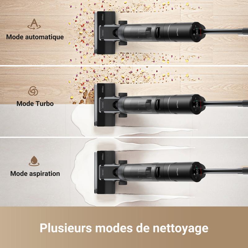 Dreame H12s aspirateur humide et sec , nettoyage Intelligent des sols, aspirateur et essuie glace sans fil pour sols durs, nettoyage des bords avec détection de saleté — vignette 5