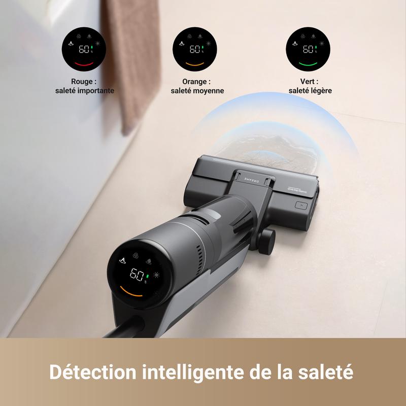 Dreame H12s aspirateur humide et sec , nettoyage Intelligent des sols, aspirateur et essuie glace sans fil pour sols durs, nettoyage des bords avec détection de saleté — vignette 6