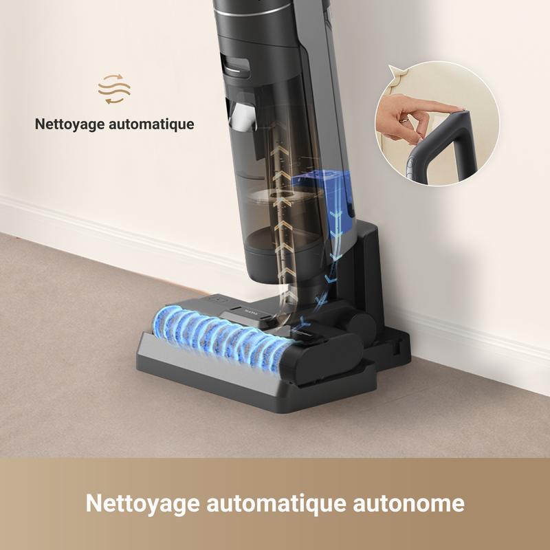Dreame H12s aspirateur humide et sec , nettoyage Intelligent des sols, aspirateur et essuie glace sans fil pour sols durs, nettoyage des bords avec détection de saleté — vignette 8