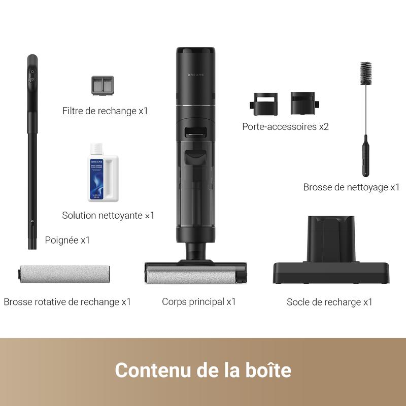 Dreame H12s aspirateur humide et sec , nettoyage Intelligent des sols, aspirateur et essuie glace sans fil pour sols durs, nettoyage des bords avec détection de saleté — vignette 9