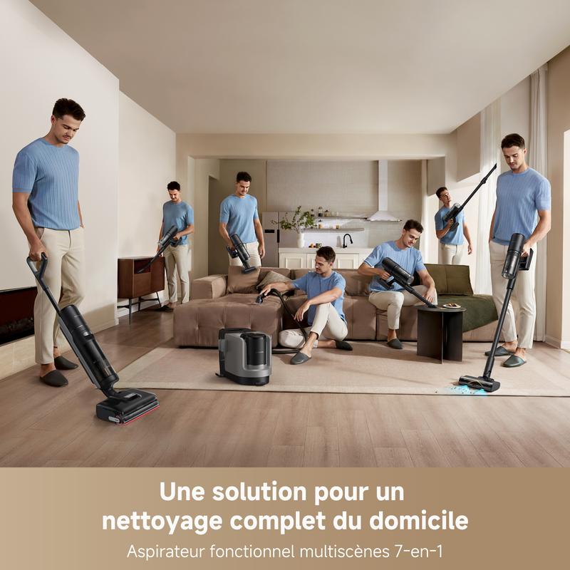 Dreame H15 Mix aspirateur humide et sec 7-en-1, bras robotique IA, nettoyage des bords, puissance d'aspiration 23 kPa, sans nœud, nettoyage des brosses à 100 °C, séchage à 90 °C — vignette 2