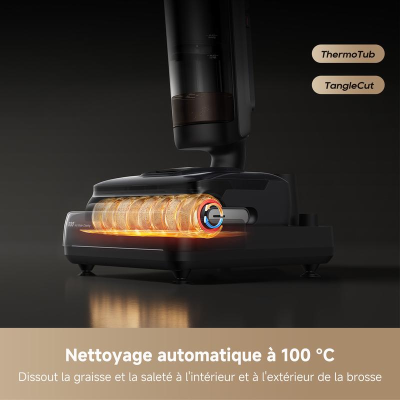 Dreame H15 Mix aspirateur humide et sec 7-en-1, bras robotique IA, nettoyage des bords, puissance d'aspiration 23 kPa, sans nœud, nettoyage des brosses à 100 °C, séchage à 90 °C — vignette 5