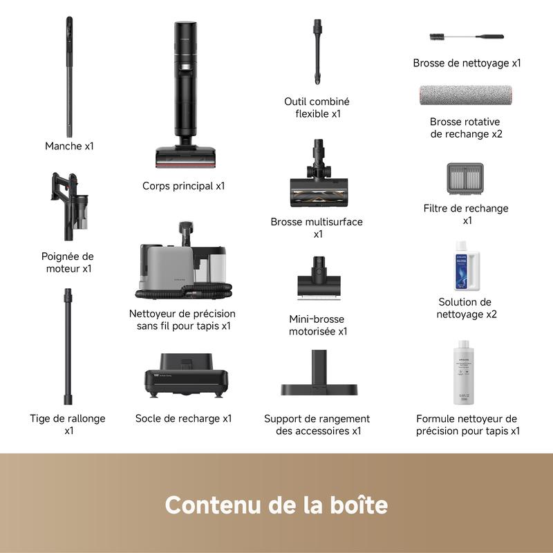 Dreame H15 Mix aspirateur humide et sec 7-en-1, bras robotique IA, nettoyage des bords, puissance d'aspiration 23 kPa, sans nœud, nettoyage des brosses à 100 °C, séchage à 90 °C — vignette 9