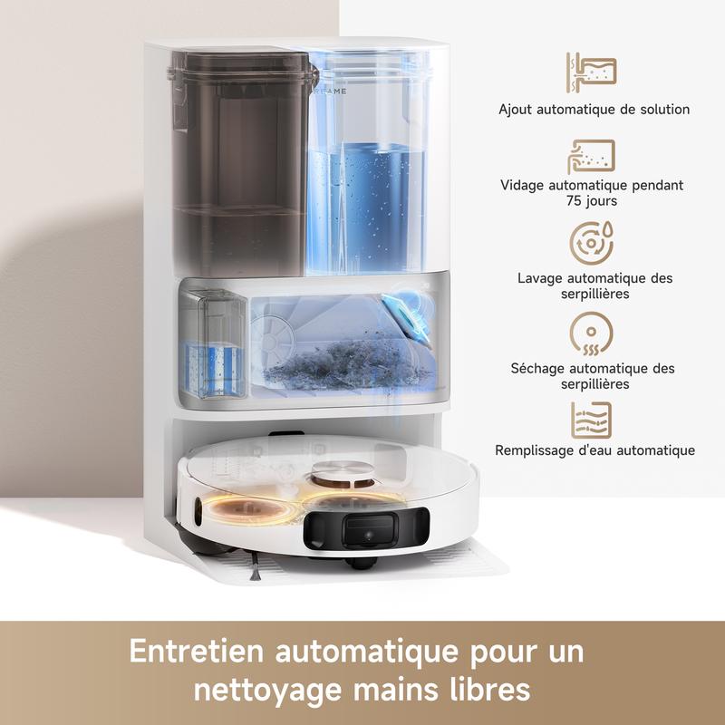 DREAME L10s Ultra Gen 2 Robot Aspirateur Laveur 10 000 Pa, Technologie MopExtend RoboSwing, Base Entièrement Automatique, Mode Animaux, 32 réglages de niveau d'eau, Système de lavage des sols DuoScrub, TikTokShopBlackFriday — vignette 3