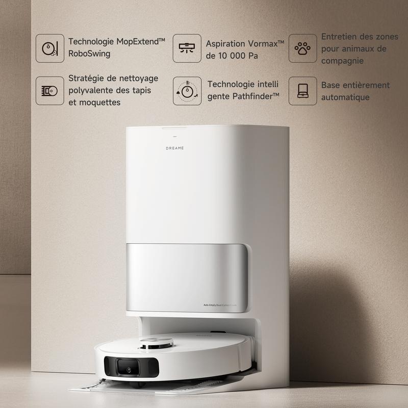 DREAME L10s Ultra Gen 2 Robot Aspirateur Laveur 10 000 Pa, Technologie MopExtend RoboSwing, Base Entièrement Automatique, Mode Animaux, 32 réglages de niveau d'eau, Système de lavage des sols DuoScrub, TikTokShopBlackFriday — vignette 6
