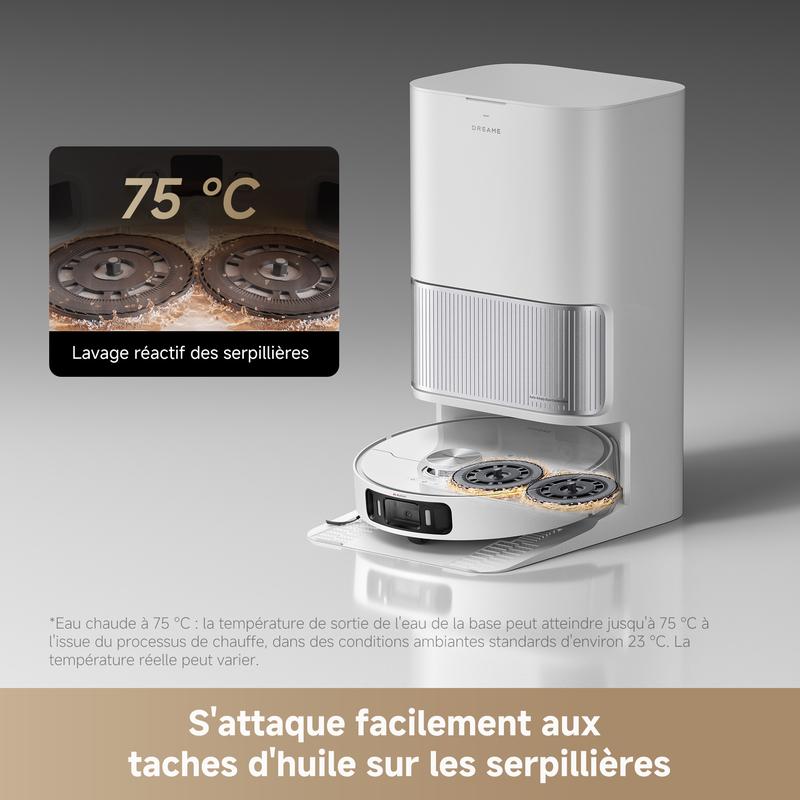 dreame L40 Ultra AE Robot Aspirateur et Serpillière Autonome, 19 000 Pa Aspiration Puissante, Nettoyage Sec-Humide, Dock Tout-en-1 Vidange Automatique, 2 Brosses Incluses, TikTokShopBlackFriday — vignette 5