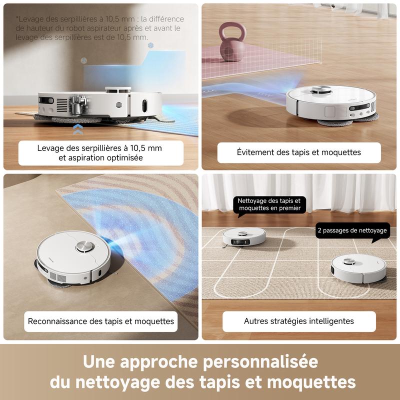 dreame L40 Ultra AE Robot Aspirateur et Serpillière Autonome, 19 000 Pa Aspiration Puissante, Nettoyage Sec-Humide, Dock Tout-en-1 Vidange Automatique, 2 Brosses Incluses, TikTokShopBlackFriday — vignette 7