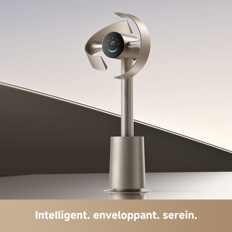 dreame MF10 Ventilateur sans pales, débit d’air spatial 270° pour circulation d’air dans toute la pièce, débit d’air adaptatif à la température, ventilation intelligente, filtre lavable