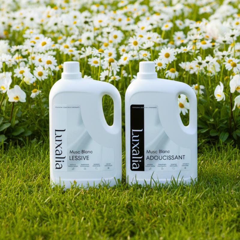 Duo Musc Blanc | Lessive + Adoucissant | 5 Litres x 2 = 10 Litres | Lessive Sans Conservateurs MIT | Adoucissant Hautement Parfumé - LUXALIA — vignette 2