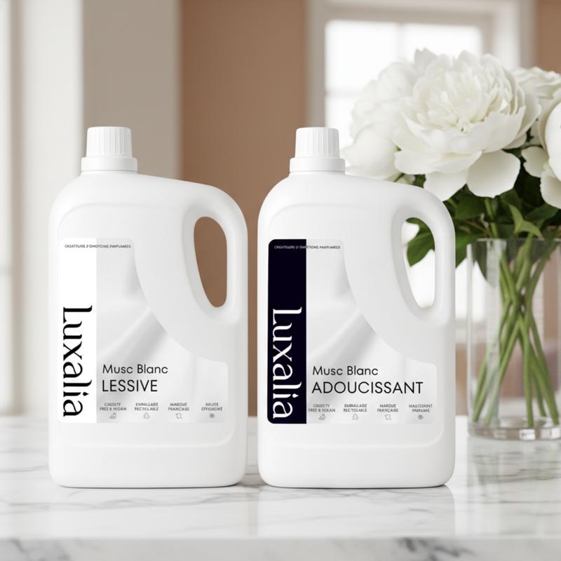 Duo Musc Blanc | Lessive + Adoucissant | 5 Litres x 2 = 10 Litres | Lessive Sans Conservateurs MIT | Adoucissant Hautement Parfumé - LUXALIA — vignette 3