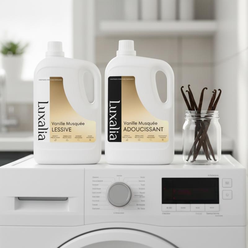 Duo Vanille Musquée | Lessive + Adoucissant | 5 Litres x 2 = 10 Litres | Lessive Sans Conservateurs MIT | Adoucissant Hautement Parfumé - LUXALIA — vignette 2