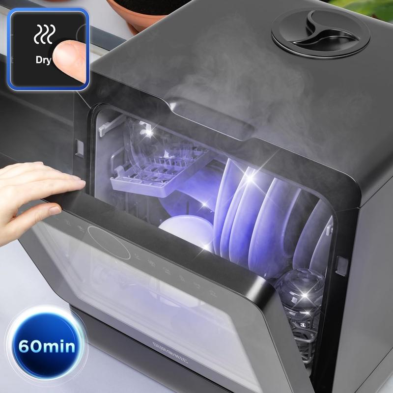 Duronic DW5 BK Lave-vaisselle de table 950W lave vaisselle posable portable compact gain de place pour petite cuisine 6 programmes de lavage séchage efficace pratique — vignette 7