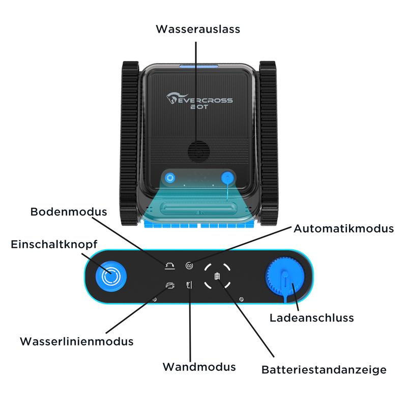 EVERCROSS BOT U8 Robot Piscine Fond et Parois - 120 Min d'Autonomie - 200 m² Surface de Nettoyage - Navigation Intelligente - Stationnement Automatique - APP — vignette 8