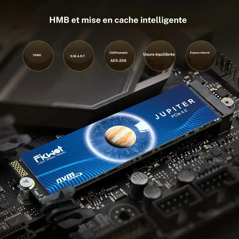 FIKWOT FX991 / FX910 (avec dissipateur de chaleur) SSD M.2 NVMe M2 2280 PCIe Gen 4x4, lecture jusqu’à 7300 Mo/s, unité à état solide interne pour PS5 ordinateur portable bureau 3D NAND — vignette 5