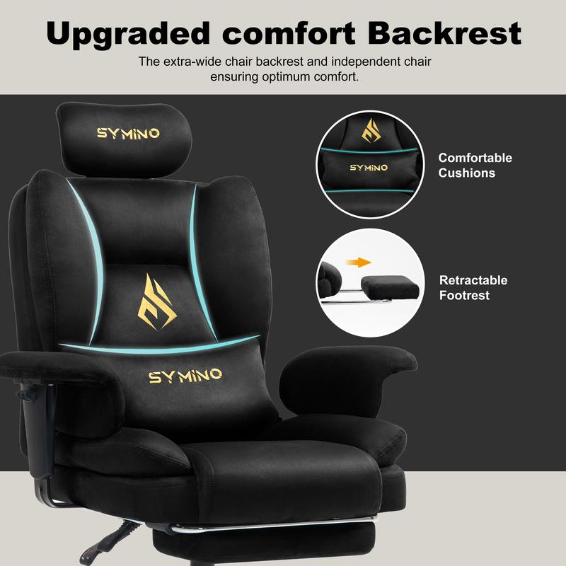 (Fourrure Synthétique)SYMINO Canapé Chaise Gaming, Chaise Gamer, Fauteuil Canapé Ergonomique avec Fourrure Synthétique — vignette 3