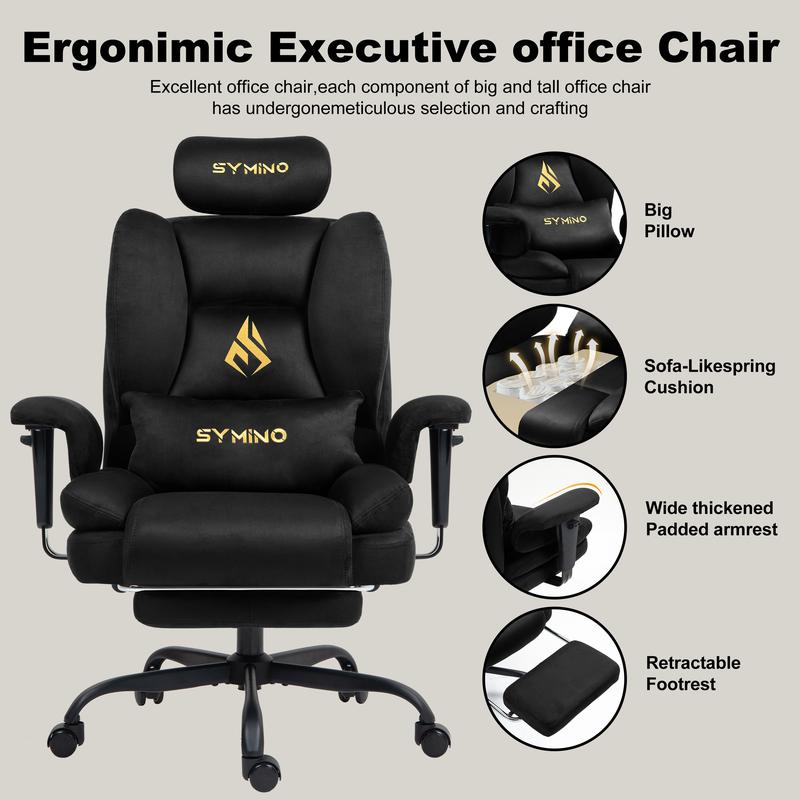 (Fourrure Synthétique)SYMINO Canapé Chaise Gaming, Chaise Gamer, Fauteuil Canapé Ergonomique avec Fourrure Synthétique — vignette 4