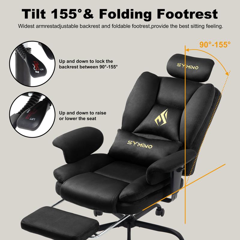 (Fourrure Synthétique)SYMINO Canapé Chaise Gaming, Chaise Gamer, Fauteuil Canapé Ergonomique avec Fourrure Synthétique — vignette 5