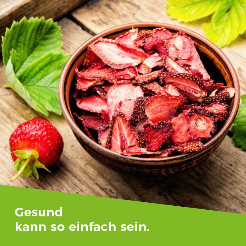Fraises lyophilisées · Tranches de fraise croustillantes · sans sucres ajoutés · Fruits lyophilisés · Fraises lyophilisées - GreatVita — vignette 3