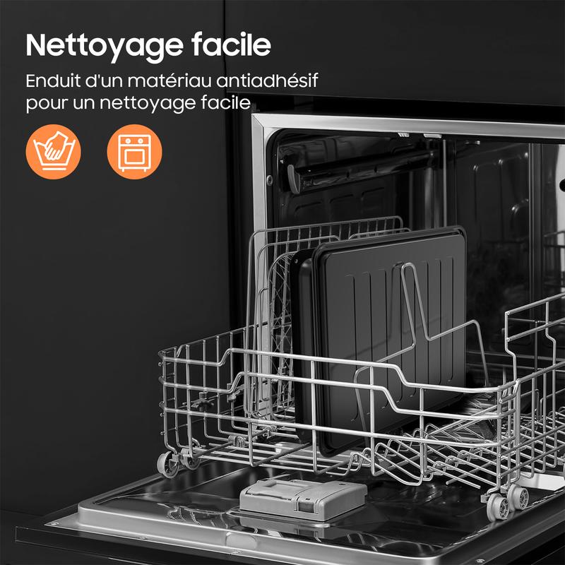 Friteuse à air XXL 23 L avec double porte et fenêtre d’observation | Friteuse à air 2 zones 2200 W avec plaque de séparation amovible, 15 programmes, four électrique intelligent, écran tactile LED, broche rotative, 12 accessoires — vignette 6