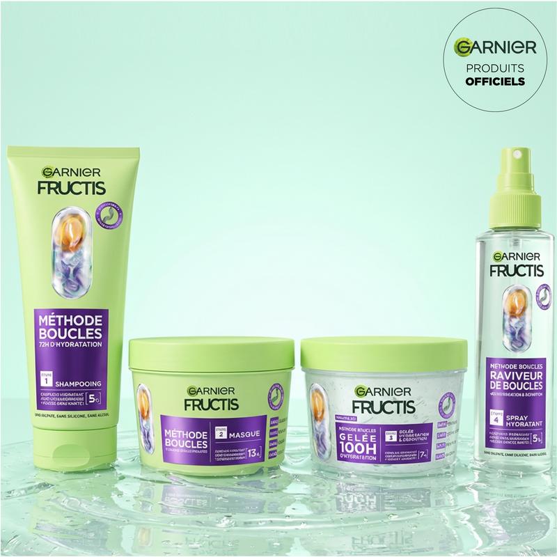 Fructis Méthode Boucles - Hydratation et Définition - Cheveux Bouclés - Garnier
