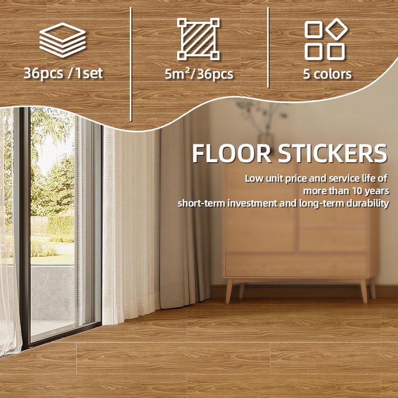 GaaliShop | Dalles PVC Auto-Adhésives Effet Bois - Stickers de Sol Épais & Résistants - Rénovation Salon Chambre Cuisine