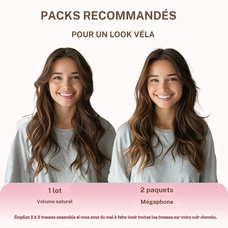 GOOGOO Extension de cheveux à clips en cheveux humains, naturels, lisses, légers, faciles à coiffer, doux TikTokShopBlackFriday — vignette 4