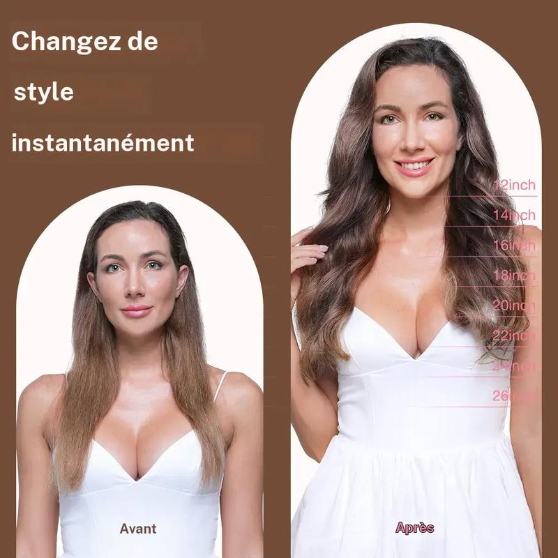 GOOGOO Extension de cheveux à clips en cheveux humains, naturels, lisses, légers, faciles à coiffer, doux TikTokShopBlackFriday — vignette 7