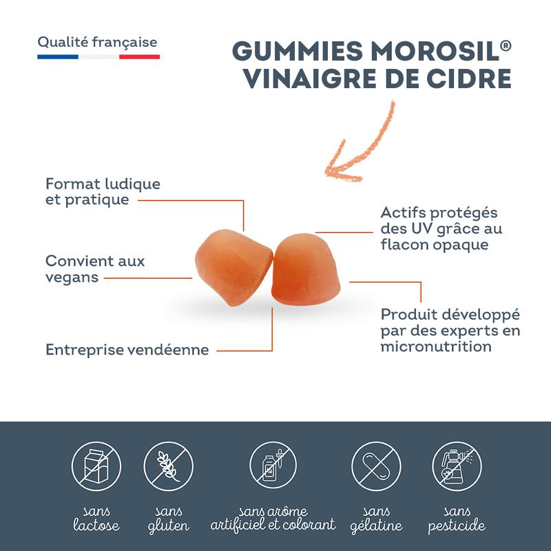 Gummies Morosil 400 mg & Vinaigre de Cidre – Antioxydant & Vitamine C - Silhouette & Bien-être - Actif breveté, Fabriqué en France - 60 Gummies – Vitavea — vignette 2