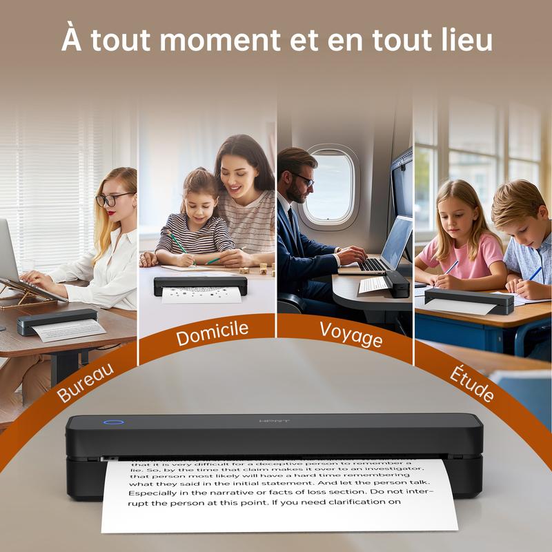 Hanin Imprimante Thermique A4 Portable – Imprimante Bluetooth Sans Encre pour la Maison et le Bureau, Compatible iOS & Android — vignette 6