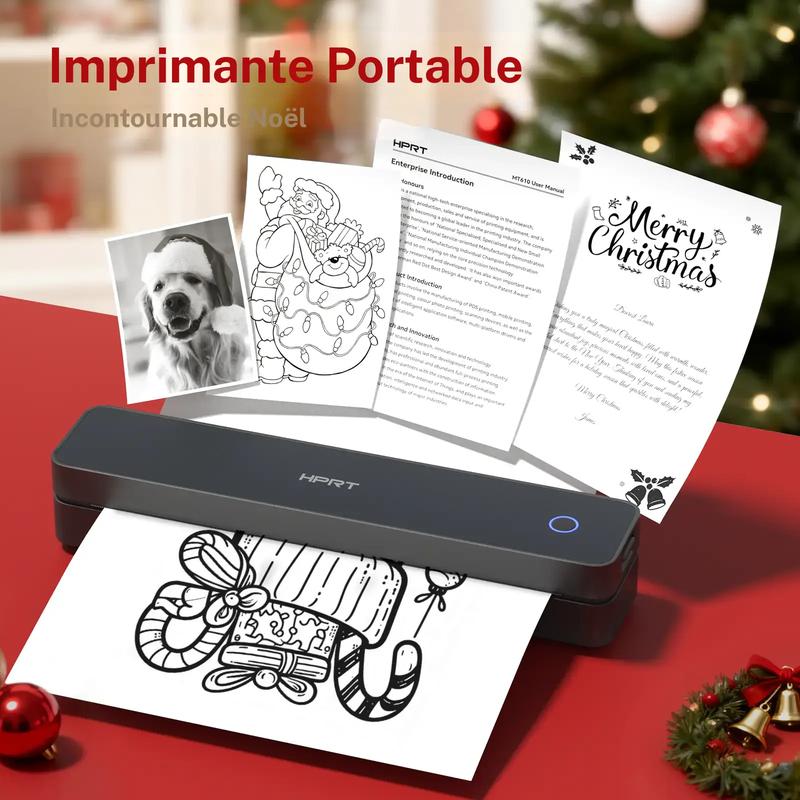 Hanin Imprimante Thermique A4 Portable – Sans Encre, Bluetooth Sans Fil, Idéale pour la Maison et le Bureau, Compatible iOS & Android, Parfaite comme Cadeau