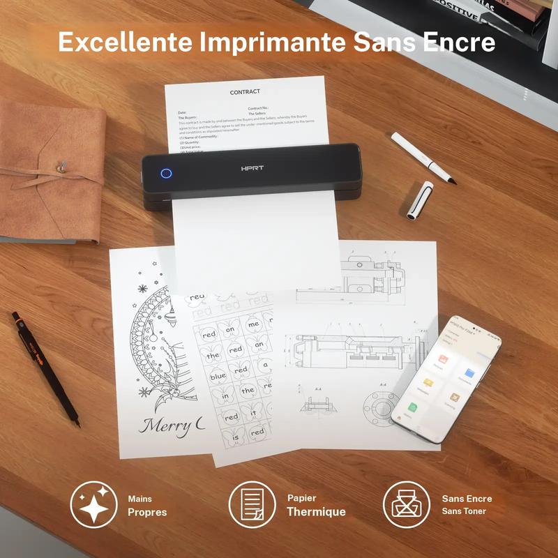 Hanin Imprimante Thermique A4 Portable – Sans Encre, Bluetooth Sans Fil, Idéale pour la Maison et le Bureau, Compatible iOS & Android, Parfaite comme Cadeau — vignette 3
