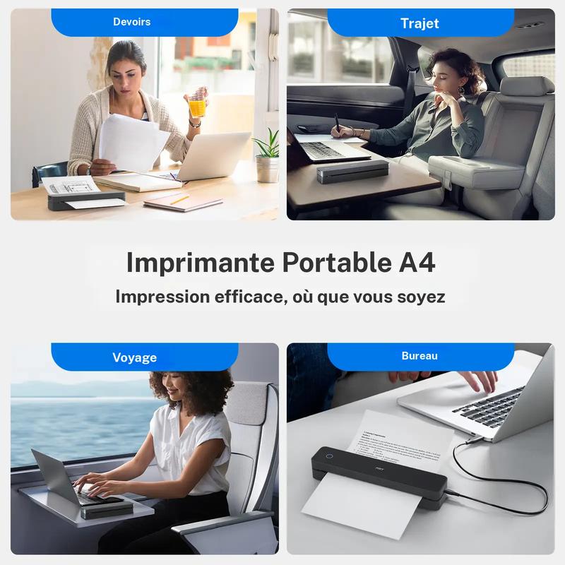 Hanin Imprimante Thermique A4 Portable – Sans Encre, Bluetooth Sans Fil, Idéale pour la Maison et le Bureau, Compatible iOS & Android, Parfaite comme Cadeau — vignette 5