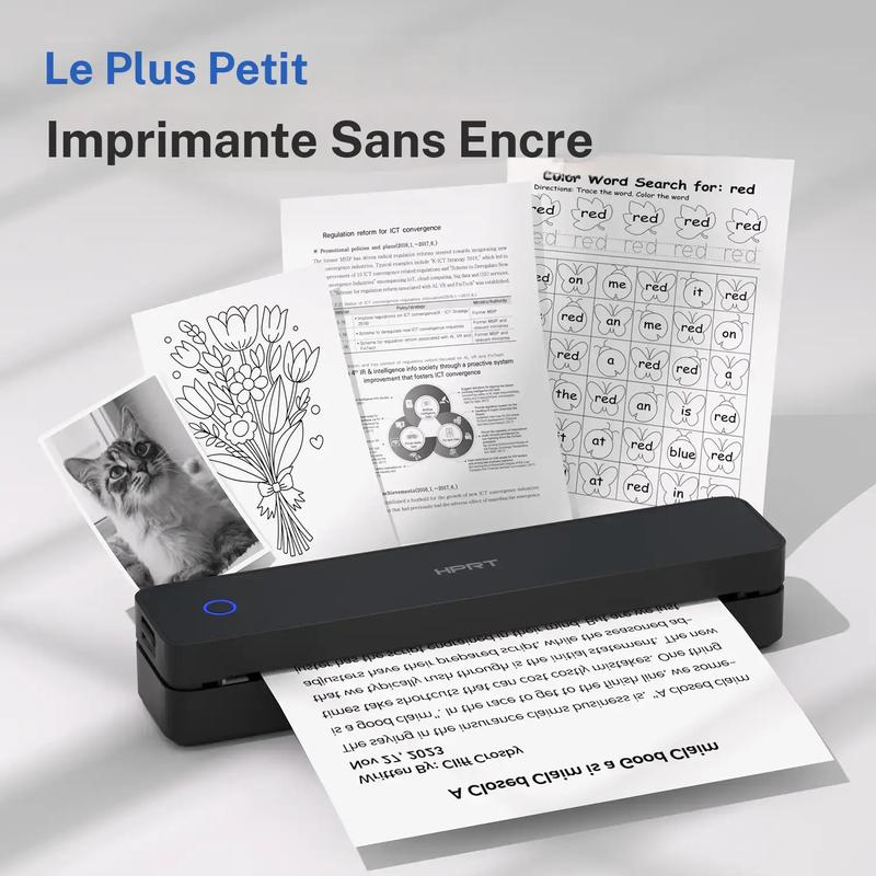 Hanin Imprimante Thermique A4 Portable – Sans Encre, Bluetooth Sans Fil, Idéale pour la Maison et le Bureau, Compatible iOS & Android, Parfaite comme Cadeau — vignette 7