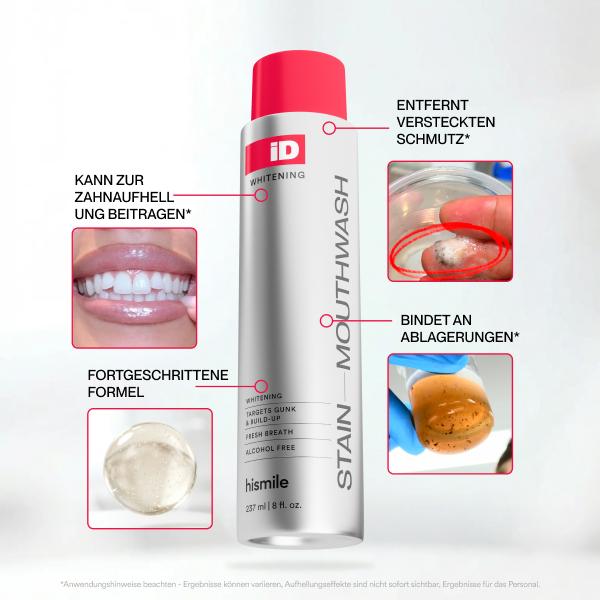 Hismile iD - bain de bouche pour le blanchiment des dents et la respiration fraîche, avec huiles essentielles, 237 ml — vignette 4
