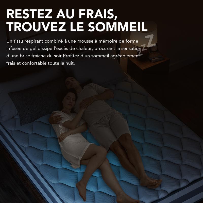 HOMAVO Matelas à ressorts ensachés, 10 couches de matériaux premium, 7 zones, 25 cm/28cm, couche supérieure intégrée — vignette 5
