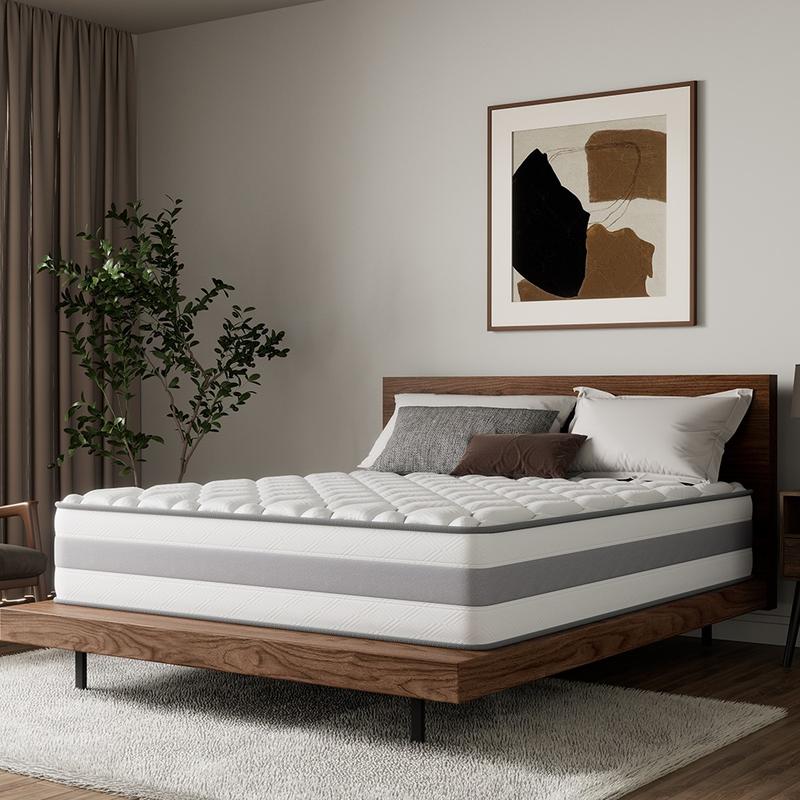 HOMAVO Matelas à ressorts ensachés 7 zones｜Construction de confort en 10 couches｜Sensation de sommeil ergonomique