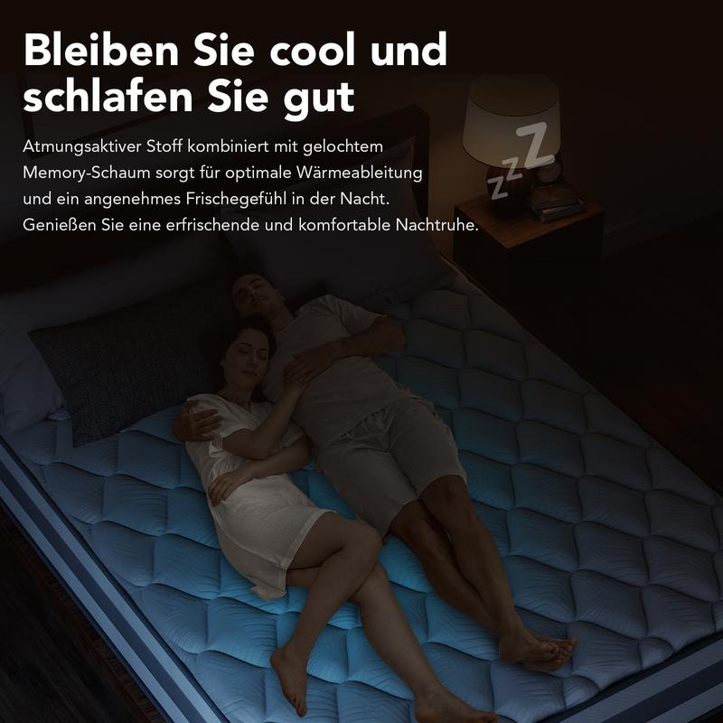HOMAVO Matelas à ressorts ensachés 7 zones｜Construction de confort en 10 couches｜Sensation de sommeil ergonomique — vignette 6