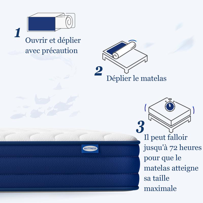 HOMAVO Série Océan Profond｜Matelas à ressorts ensachés ergonomique 7 zones – 22 cm de hauteur, soutien confortable — vignette 5