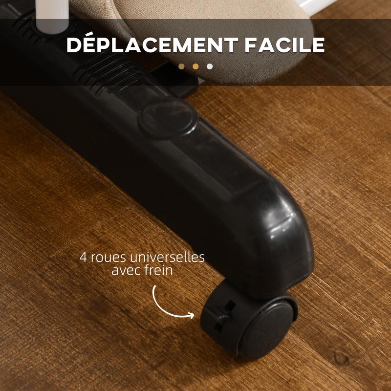 HOMCOM Séchoir étendoir à linge sur roulette pliable 3 niveaux cadre en acier ailes latérales intérieure et extérieure 73 x 64 x 177 cm noir argent — vignette 4