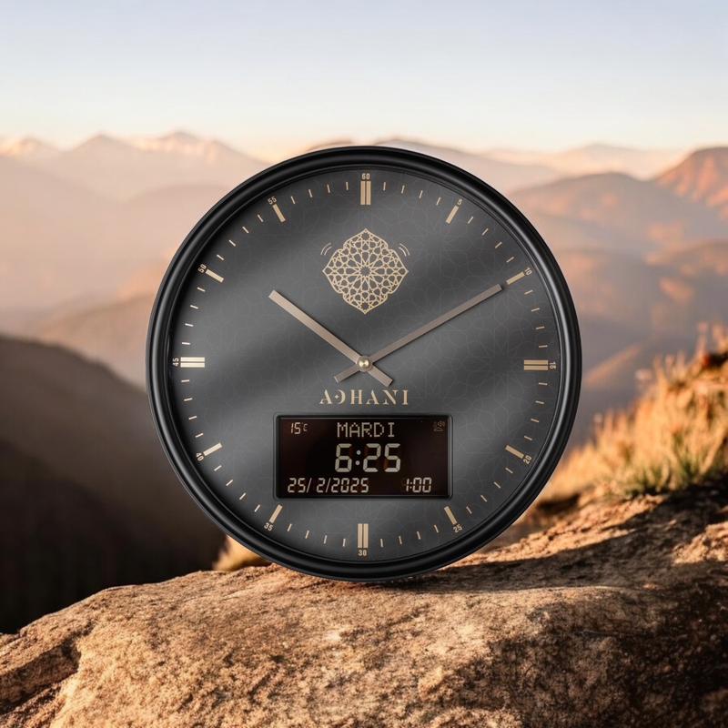 Horloge Adhan design et moderne - Noire — vignette 2