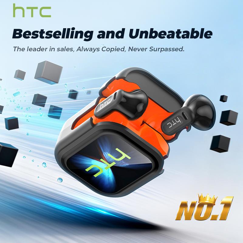 HTC NE20 Translator Écouteurs Bluetooth 6.0, traduction dans 134 langues avec écran LED, écouteurs sans fil étanches, caméra à distance et applications de jeu | Parfait pour le travail, le sport, les études et l'enseignement | Micro intégré | Écouteurs — vignette 2